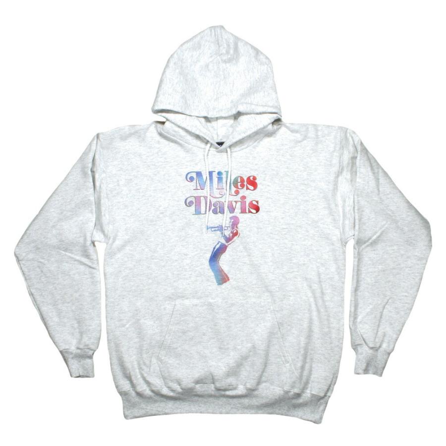 Miles Davis / Neon Pullover Hoodie (Heather White) - マイルス 