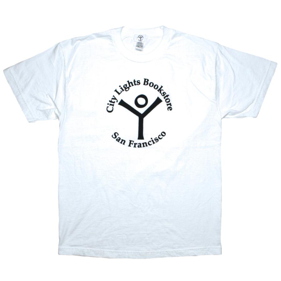City Lights Bookstore] Logo Tee 7 (White/Black) - シティ・ライツ