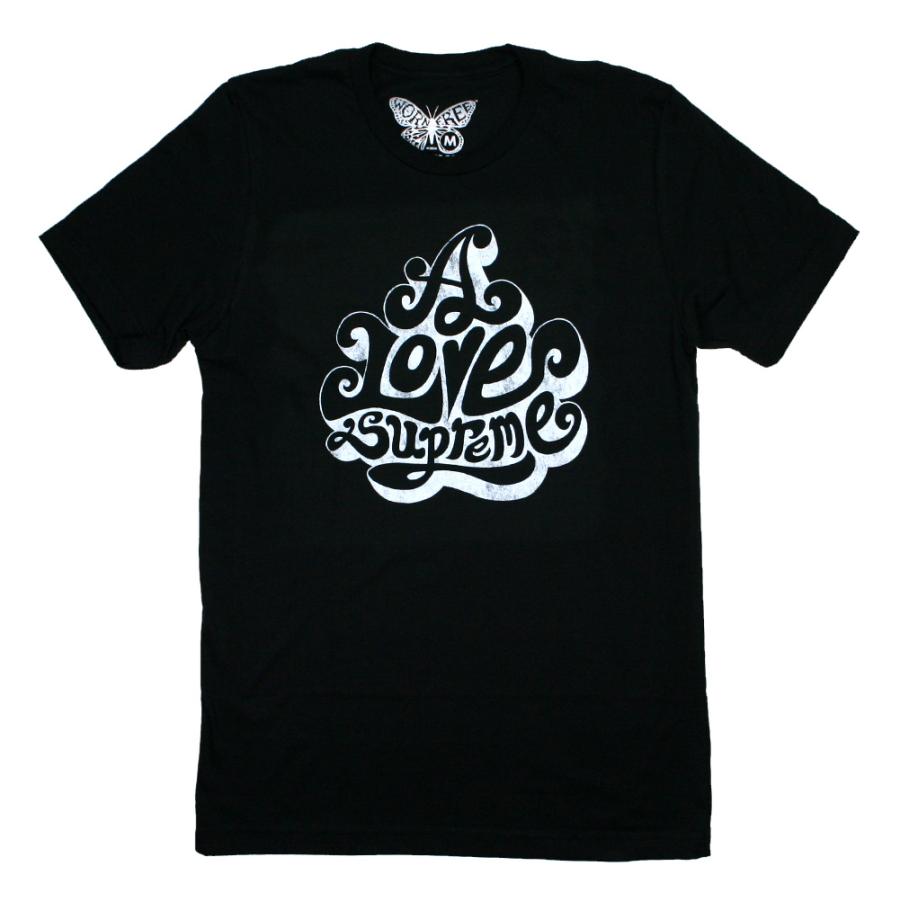 Worn Free] John Coltrane / A Love Supreme Logo Tee 2 (Black 
