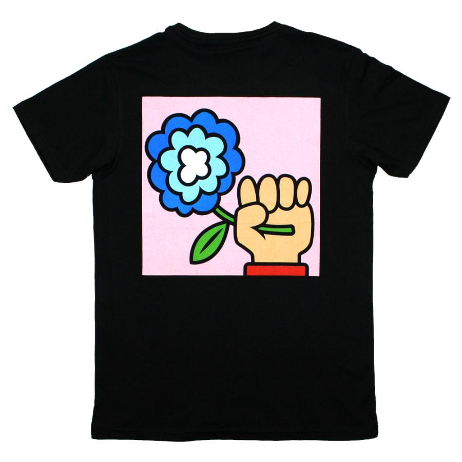 Idles / Cartoon Flower Tee (Black) - アイドルズ Tシャツ : Rudy&Co