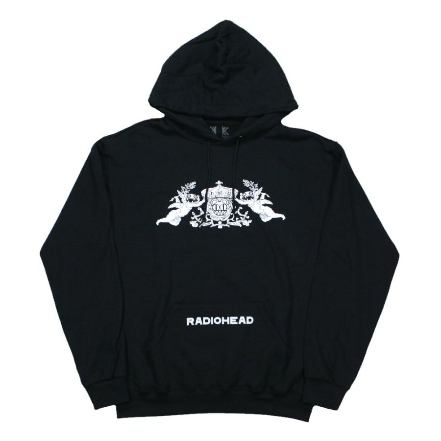 Radiohead / Bearhead Crest Hoodie (Black) - レディオヘッド フード