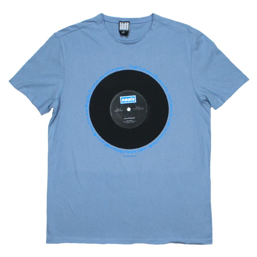 Amplified] Oasis / Live Forever 7 inch Vinyl Tee (Strange Blue 