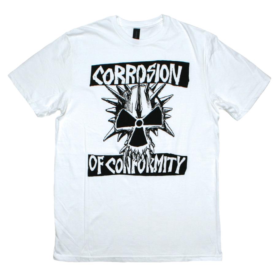 Corrosion of Conformity バンドtシャツ ヴィンテージ Corrosion of Conformity / Skull Logo Tee (White) - コロージョン