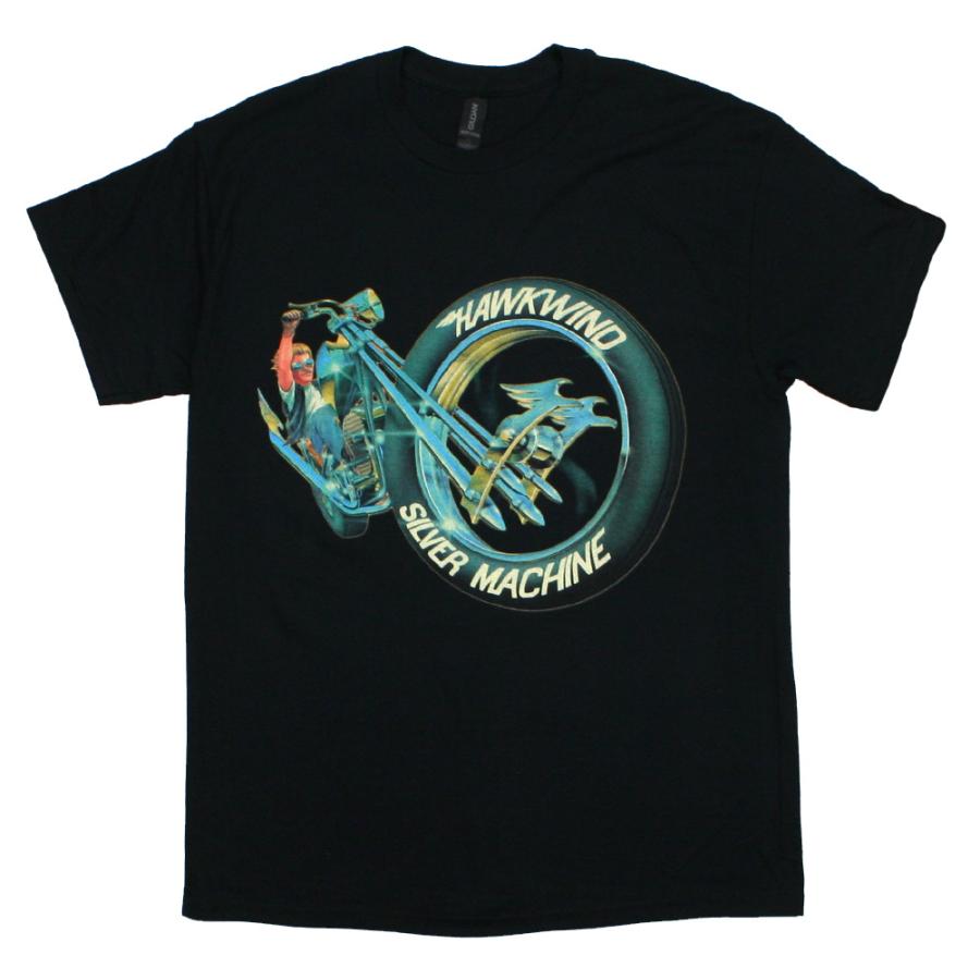 ヴィンテージ　HAWKWIND 1985UK TOUR Tシャツ　スミ黒￼ Hawkwind / Silver Machine Tee (Black) - ホークウインド Tシャツ