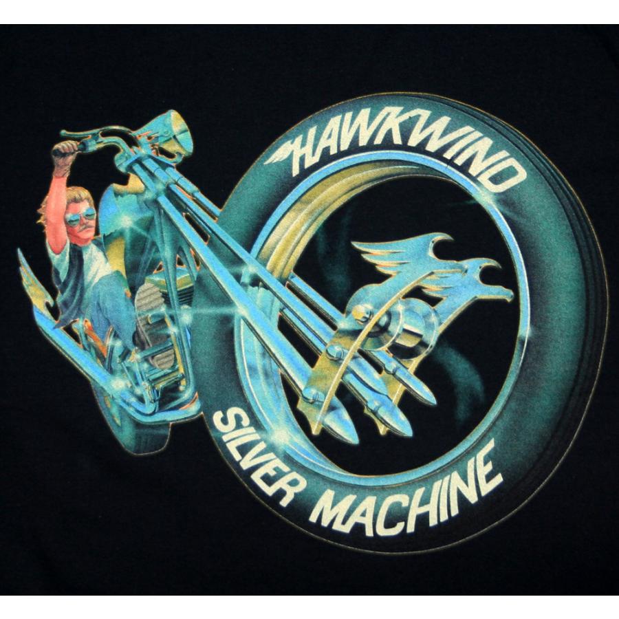 Hawkwind / Silver Machine Tee (Black) - ホークウインド Tシャツ