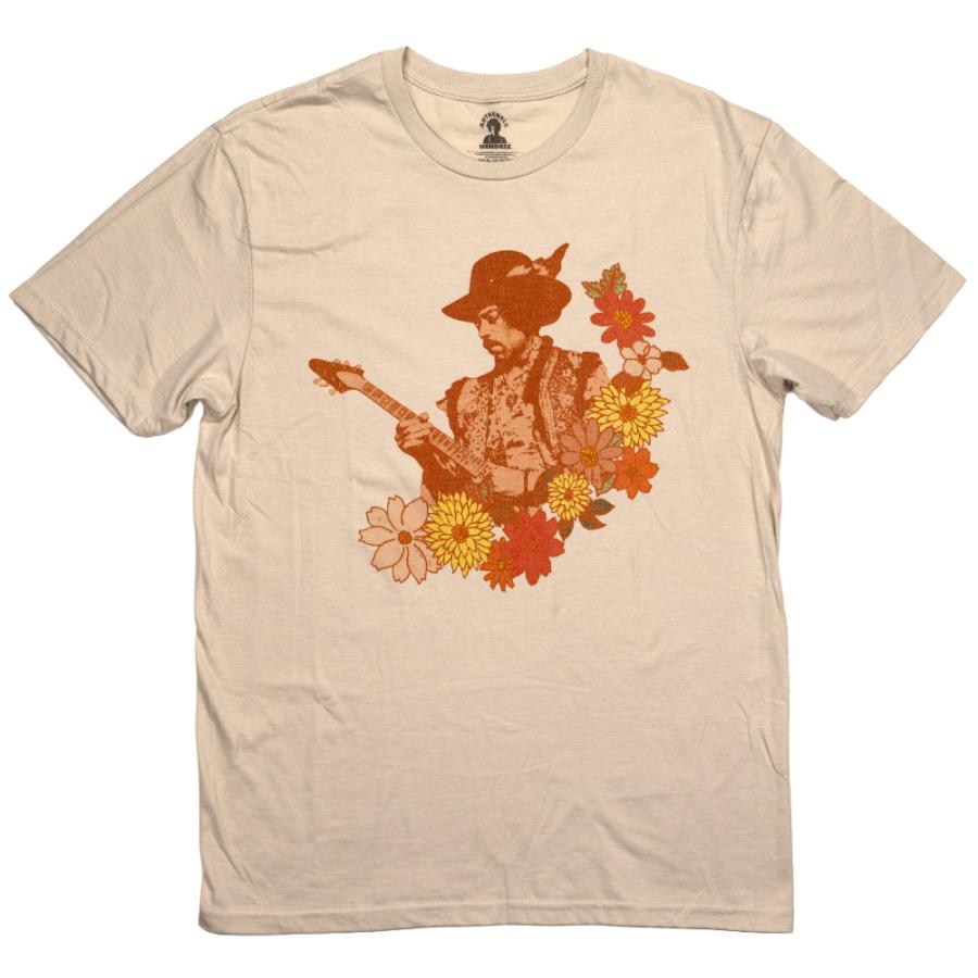 Jimi Hendrix / Flying V and Flowers Tee (Sand) - ジミ