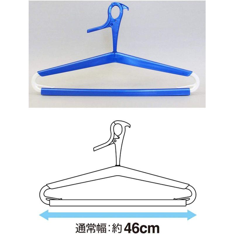 東和産業 洗濯物ハンガー ブルー 約46×1.3×25.5cm EX2 バスタオルハンガー 2本入 3個セット
