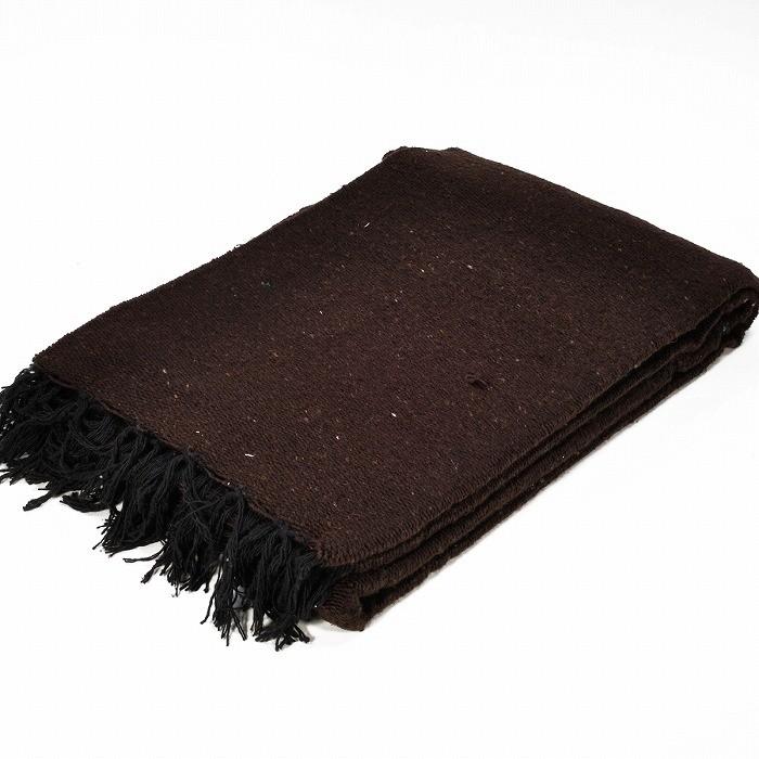 モリーナ (Molina Indian Blanket) Solid Blanket 無地メキシカンブランケット[198×124cm]BROWN