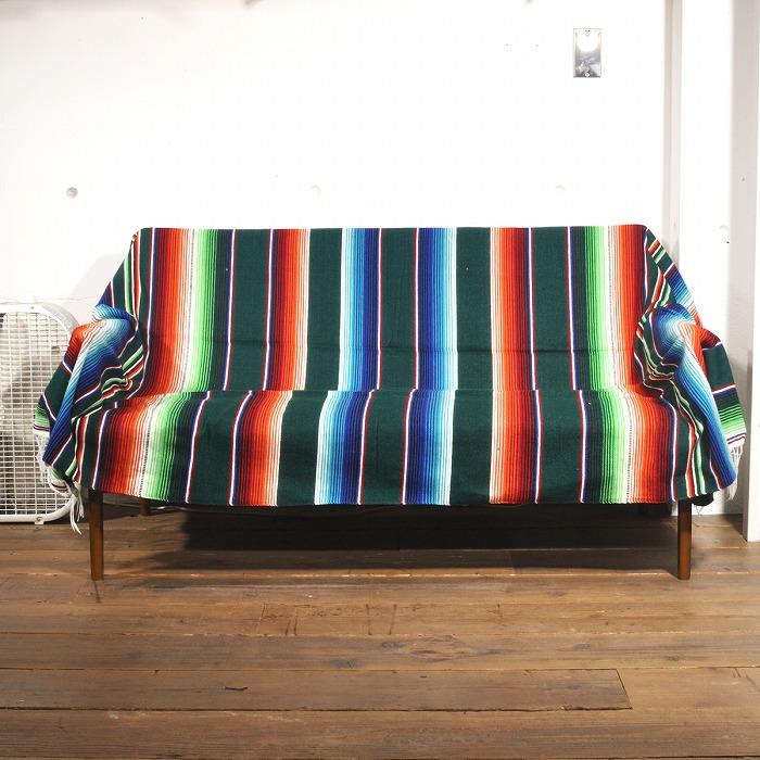 メキシカン サラペ ブランケット キャンプ アウトドア メキシカンラグ サルティーヨ サラッペ Saltillo Sarape[約210x150cm]DK.GREEN｜rugforest｜03