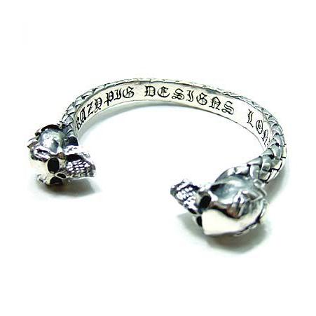 偉大な クレイジーピッグ Crazypig ブレイデッド2スカル バングル Crazy Pig バングル メンズ ブレスレット レディース 大流行中 Www Doctor Plan Com