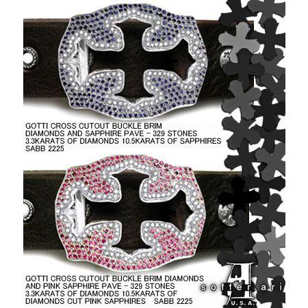 ソファーアリ SofferAri  GOTTI CROSS CUTOUT/ゴシッククロスカットアウト シルバーバックルXステッチレザーベルト メンズ CHROME HEARTS（クロムハーツ） ソファアリ SofferAri バックル GOTTI