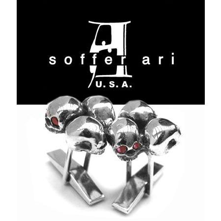 ソファアリ SofferAri モーフィン スリーサム カフリングス w ルビーズ CUFFLINKS カフスボタン