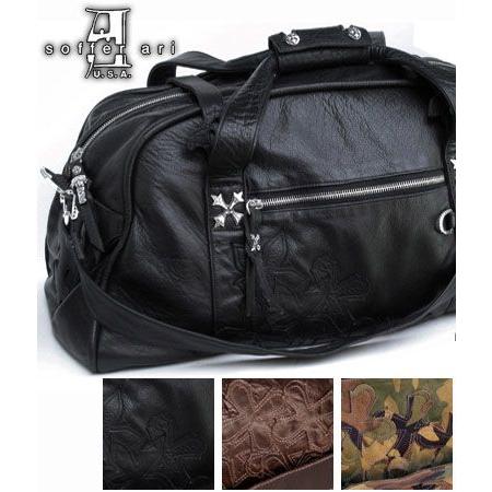 CHROME HEARTS - 長いす蟻 SofferAri ラージ ダッフル w フレファーブル N.C. しろがね色 御徒面子 - 黒いこと 赤銅色 ボストンバッグ 革鞄 なめし革御徒面子 バッグ-ボストンバッグ-ファッション