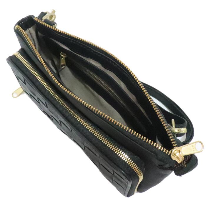 専用中　新品 ズッケロフィラート メッシュレザー長財布 ブラック zucchero filato（ズッケロ フィラート） お財布ポシェット 3way 本革