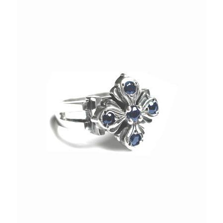 CHROME HEARTS ソファアリ SofferAri E.C. クロス リング w サファイア  