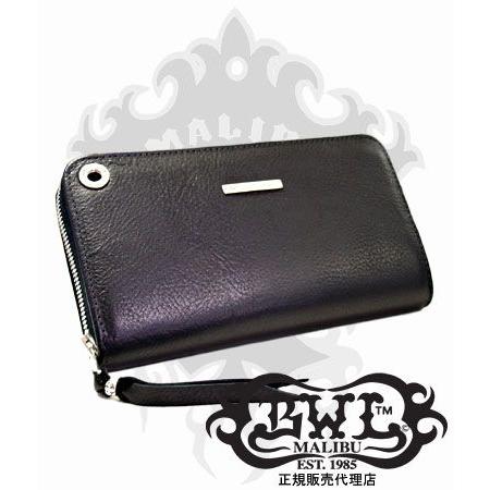 送料無料 BWL ビルウォールレザー 財布 Bill Wall Leather ジッパー フラット ブラック プレーン ロングウォレット 長財布｜rugged-market