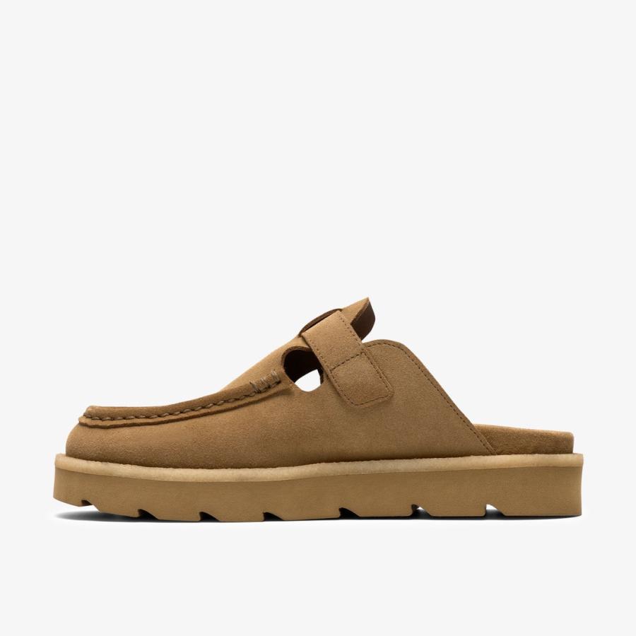クラークス Clarks メアモック Meare Mocc ダークサンドスエード Dark Sand Suede ベージュ サンダル メンズ 26185713の画像