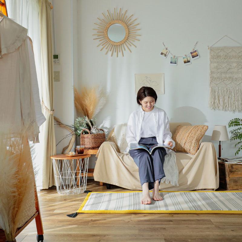 グラムスタイル ラグ マット コットン 綿 100％ 滑り止め付き