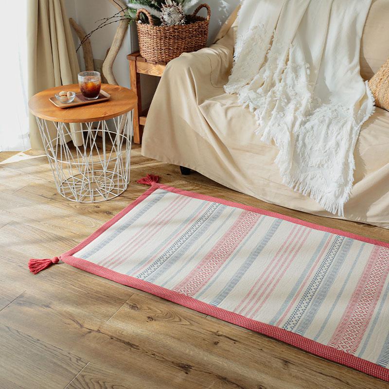 未使用◇カラフル チャンディラグ◇インド綿◇キリム◇110cm×180cm キリム ラグ マット ネイティブ柄 1人暮らし 新生活 アウトドア