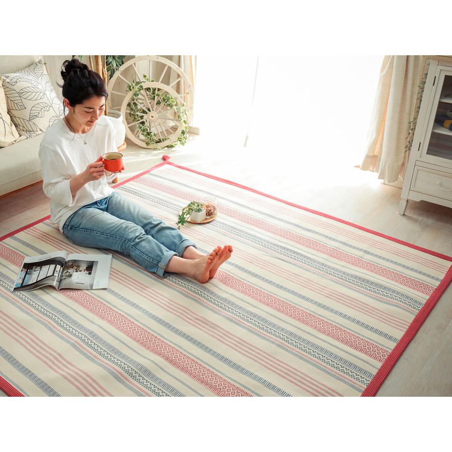 キリム　ラグマット グラムスタイル ラグ マット コットン 綿 100％ 滑り止め付き インド