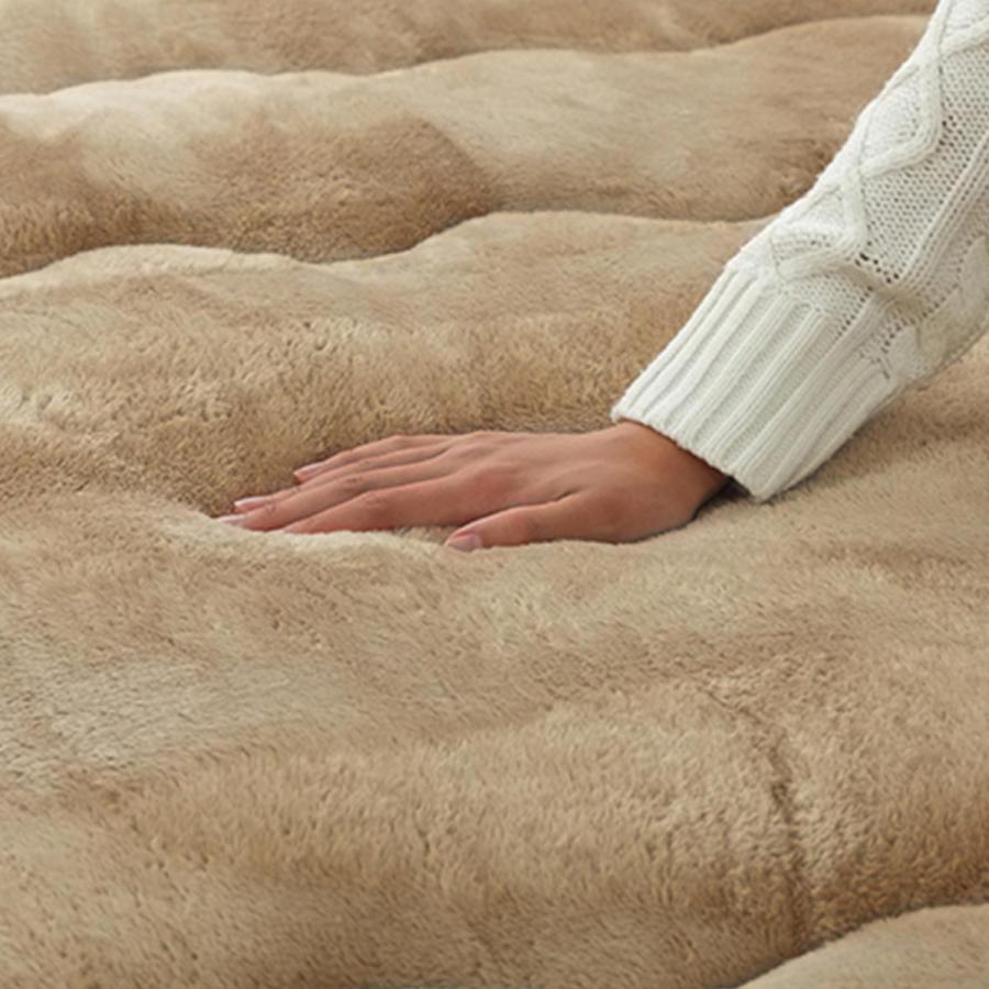 ラグ カーペット ラグマット 2畳 厚手 こたつ敷き布団 絨毯 じゅうたん 北欧 低反発 おしゃれ 極厚 冬用 / フランネルラグ ウォーミー2 190×190cm | グラムスタイル | 21