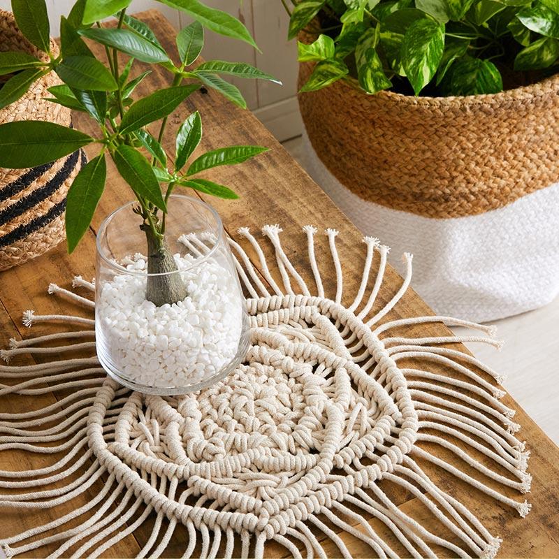 在庫処分 特価 マクラメ テーブルランナー テーブルセンター おしゃれ