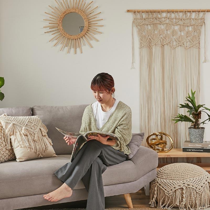 大型マクラメ？シンプル壁飾り。北欧インテリア グラムスタイル 在庫処分 特価 タペストリー おしゃれ 大判 北欧