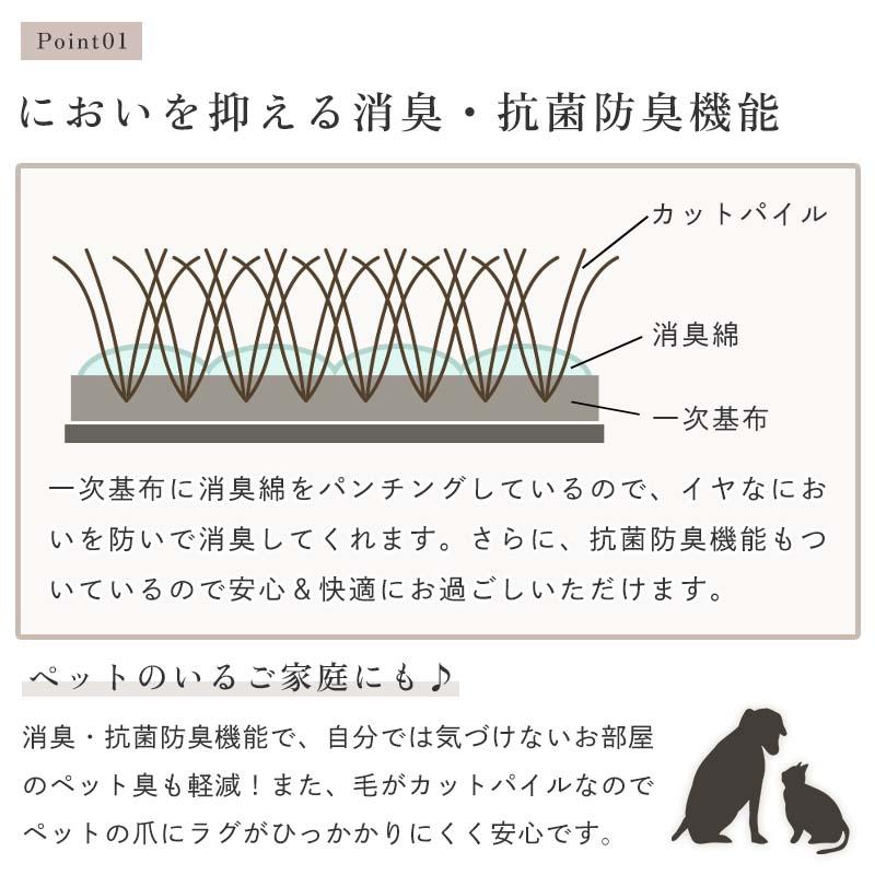 ラグ カーペット ラグマット 2畳 洗える 絨毯 じゅうたん おしゃれ 北欧 シャギーラグ ペット 抗菌 防臭 消臭 モダン オールシーズン / フォーラ 約200x200cm｜rugly｜06