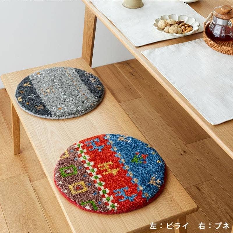 在庫処分 特価 ギャベ ギャッベ 座布団 チェアパッド 丸 35cm クッション ギャベ座布団 ウール 天然素材 円形 丸い 丸型 / エスニックチェアパッド | グラムスタイル | 16
