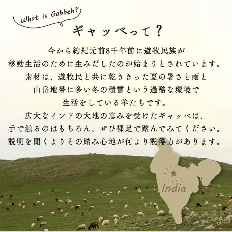 ギャベ ギャッベ 玄関マット 屋内 室内 風水 天然素材 手織り ウール アジアン / エスニック 50×80 cm | グラムスタイル | 05