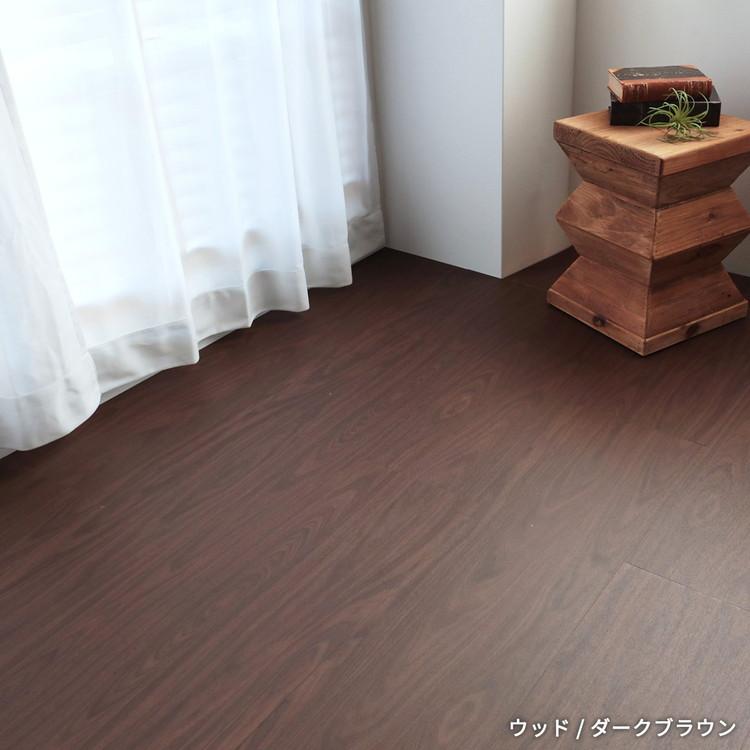 フロアタイル 置くだけ 賃貸 木目調 抗菌 撥水 6畳 DIY リフォーム 床材 床タイル 木目 滑り止め 北欧 おしゃれ 吸着 敷くだけ / ウッドタイルの画像