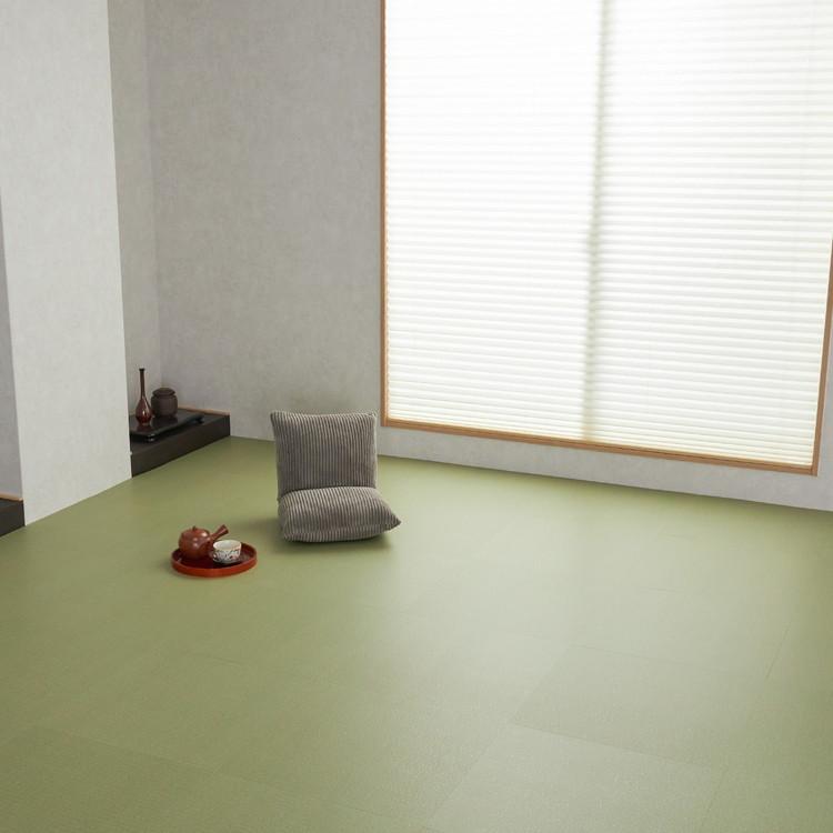 フロアタイル 置くだけ 賃貸 畳調 抗菌 撥水 6畳 DIY リフォーム 床材 床タイル 滑り止め 北欧 おしゃれ 吸着 敷くだけ / タタミタイルの画像