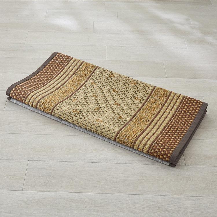 い草 廊下敷き/ラグマット 【約80×540cm ネイビー】 日本製 抗菌 廊下敷き 80×540cm い草 マット ラグ 廊下用マット 日本製 廊下