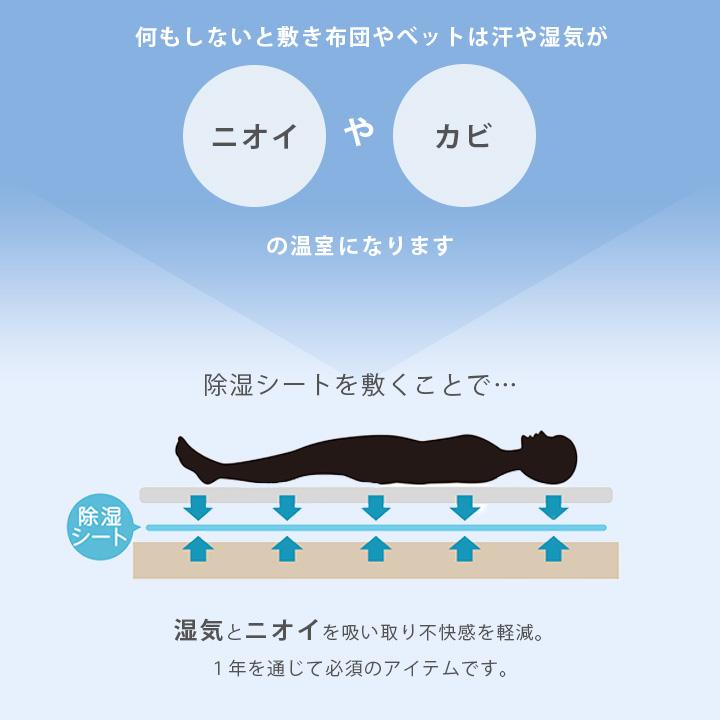 グラムスタイル 除湿シート ダブル 130×180cm 洗える 布団 ベッド 消臭