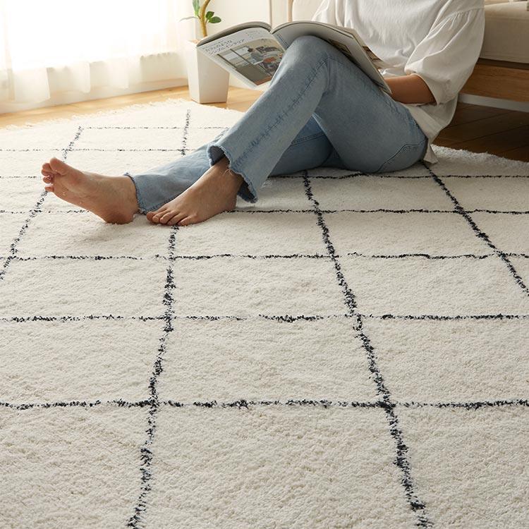 在庫処分 特価 ラグ ラグマット カーペット 洗える 1.5畳 130×190 北欧 おしゃれ 綿 コットン オールシーズン ベニワレン モロッカン / テマル | グラムスタイル | 08