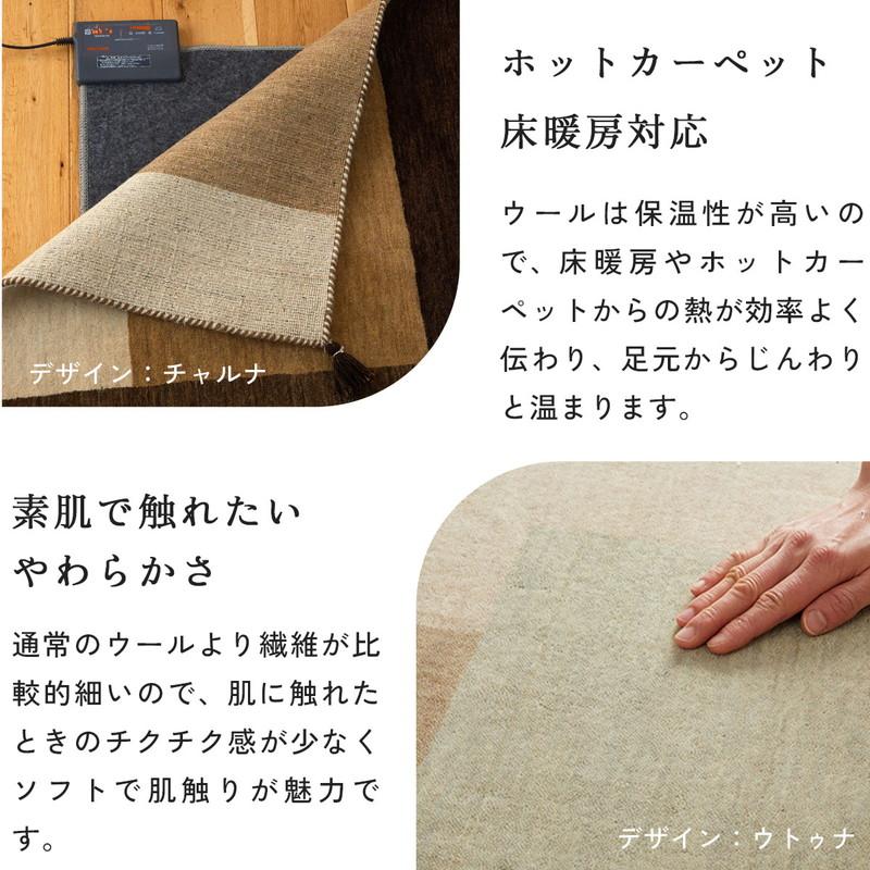 在庫処分 特価 ギャベ ギャッベ 玄関マット 屋内 室内 風水 天然素材 手織り 北欧 ニュージーランドウール / モダン 60×90 cm | グラムスタイル | 16
