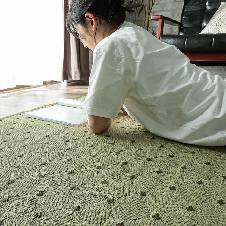 グラムスタイル カーペット い草 8畳 8帖 382×382cm 国産 畳の上に敷く