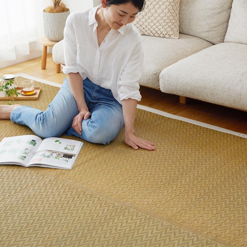 グラムスタイル い草ラグ 3畳 191×240 ふっくら ウレタン入り 井草ラグ