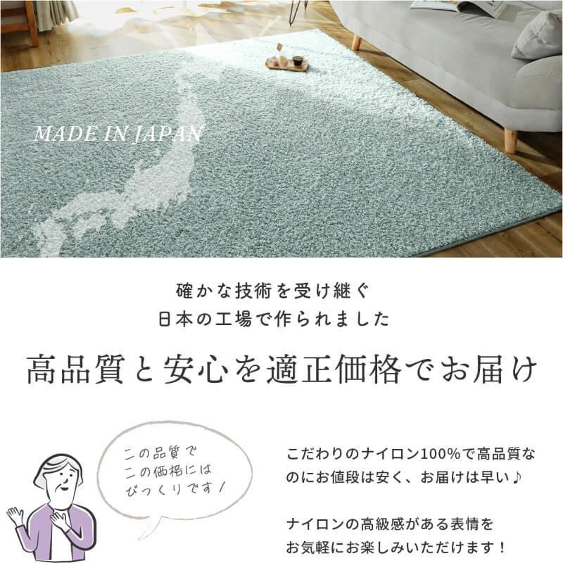 カラー限定特価 ラグ カーペット 絨毯 洗える 2畳 190×190 北欧 おしゃれ 防炎 防ダニ 抗菌 防臭 床暖房対応 滑り止め ふわふわ シャギーラグ / ジェム | グラムスタイル | 24