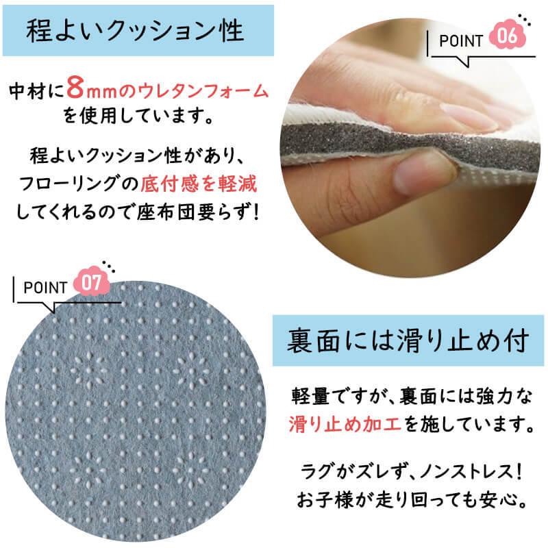 ラグ ラグマット 雲 洗える 1.5畳 130×170cm おしゃれ かわいい 北欧 抗菌 消臭 滑り止め付き 床暖房対応 子供部屋 雲型 / エアリー クモラグ | グラムスタイル | 09