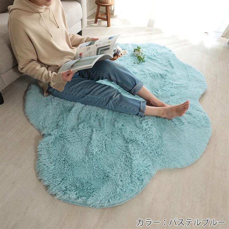 ラグ ラグマット 雲 洗える 1.5畳 130×170cm おしゃれ かわいい 北欧 抗菌 消臭 滑り止め付き 床暖房対応 子供部屋 雲型 / エアリー クモラグ | グラムスタイル | 16