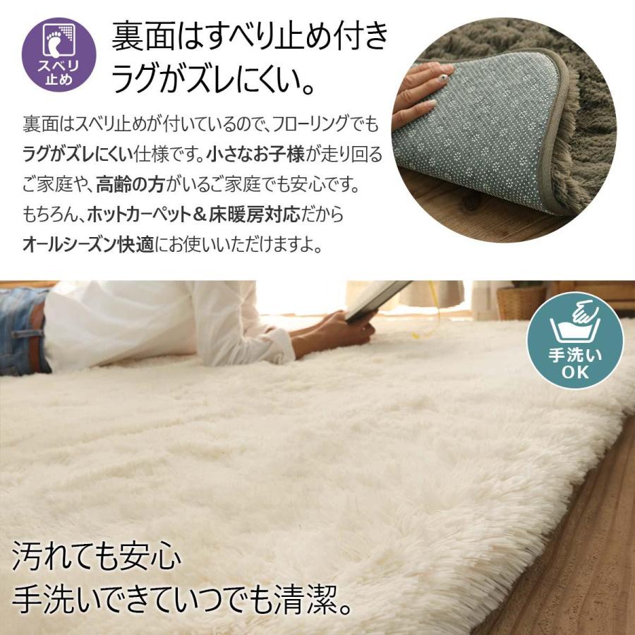 ラグ シャギーラグ ラグマット 洗える 厚手 極厚 防音 3畳 190×240 おしゃれ 北欧 滑り止め付き 床暖房対応 マイクロファイバー / エアリープラス | グラムスタイル | 08