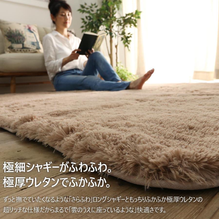 ラグ シャギーラグ ラグマット 洗える 厚手 極厚 防音 円形 190 おしゃれ 北欧 滑り止め付き 床暖房対応 マイクロファイバー / エアリープラス | グラムスタイル | 06
