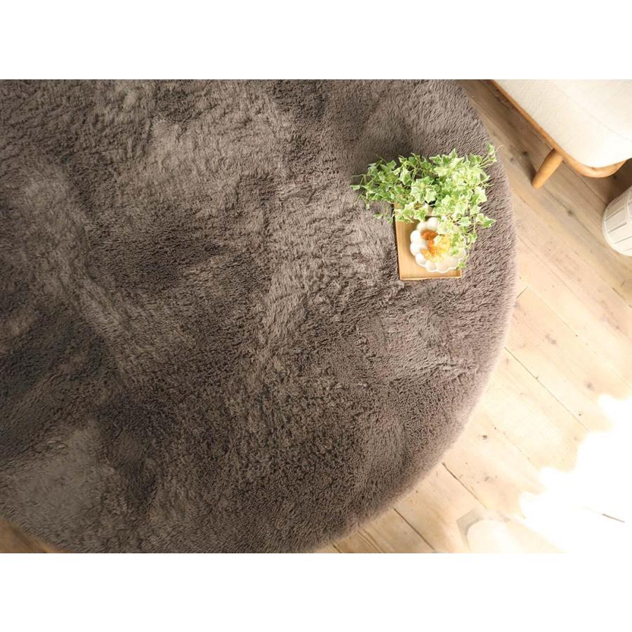 ラグ シャギーラグ ラグマット 洗える 厚手 極厚 防音 円形 190 おしゃれ 北欧 滑り止め付き 床暖房対応 マイクロファイバー / エアリープラス | グラムスタイル | 13