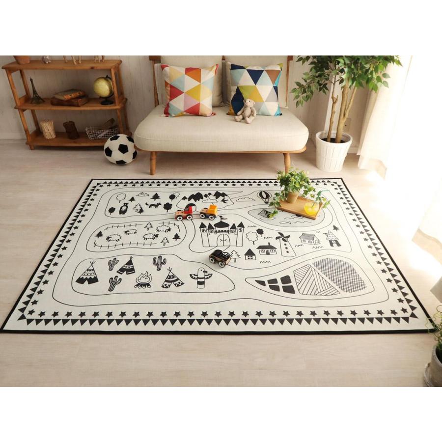 グラムスタイル プレイマット 道路マット おしゃれ 洗える 1.5畳 子供