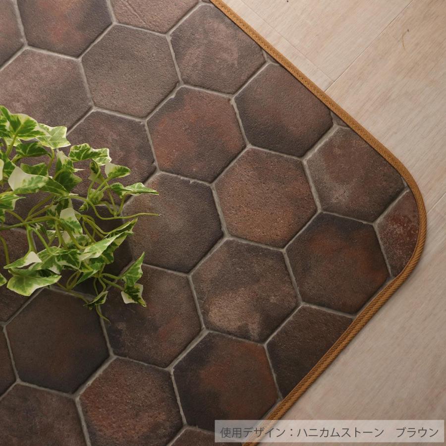 ダイニングラグ 182×182 撥水 抗菌 床暖房対応 クッションフロアラグ ダイニングラグマット 木目 大理石 土足対応タイプB