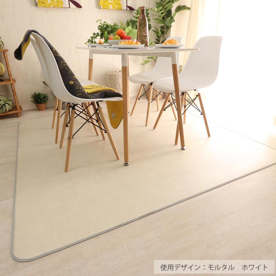 ダイニングラグ 182×182 撥水 抗菌 床暖房対応 クッションフロアラグ ダイニングラグマット 木目 大理石 土足対応タイプB