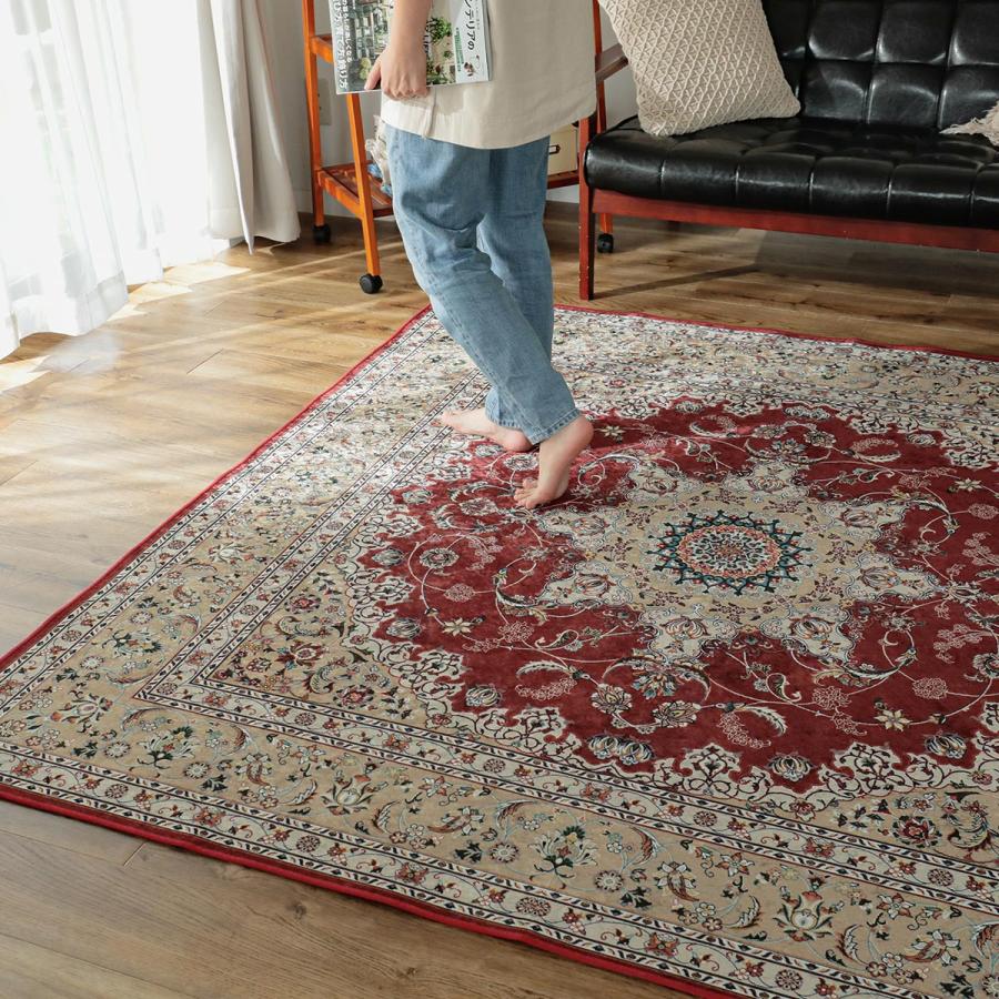 ラグ カーペット ペルシャ 風 3畳 190×240 絨毯 洗える 滑り止め ペルシャ風絨毯 おしゃれ 北欧 オリエンタル 柄 ニューペル ...