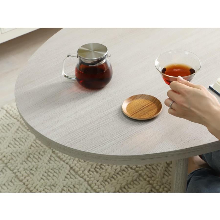 グラムスタイル こたつ おしゃれ 座卓 テーブル 楕円形 ホワイト 白 
