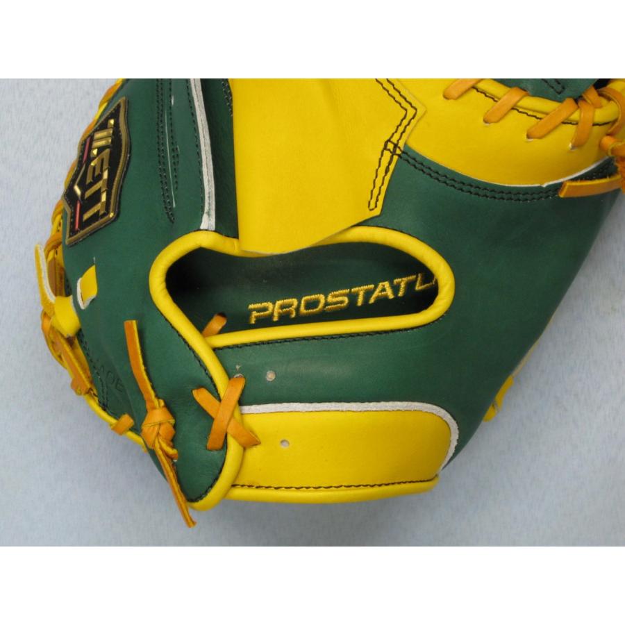 ◆ゼット限定品》軟式プロステイタス捕手用BRCB30962T右投/Dグリーン×イエローの画像